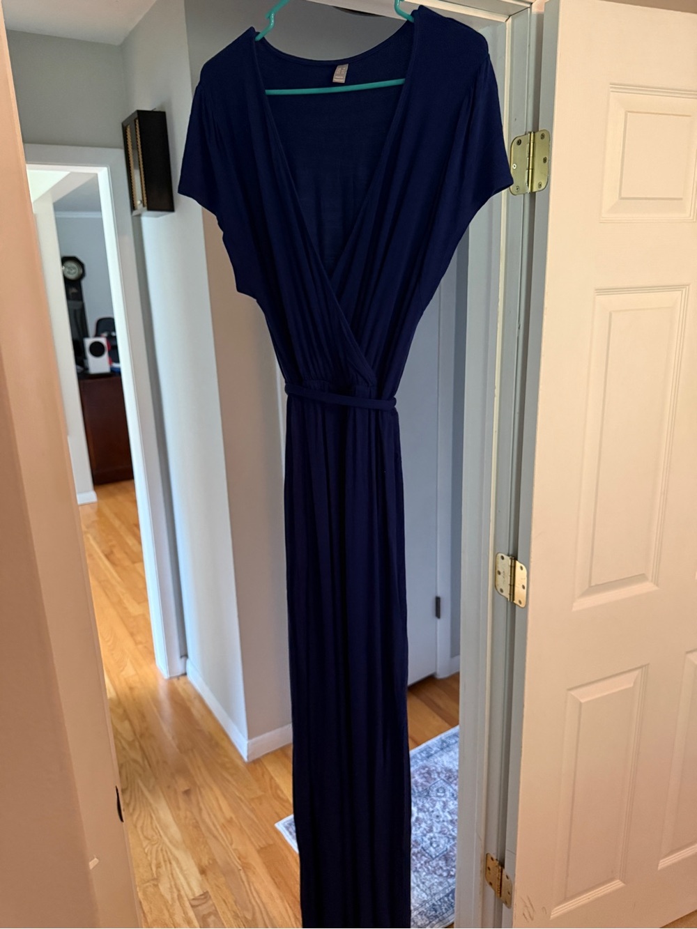 long tall sally Navy Wrap Maxi Dress with Waist Tie